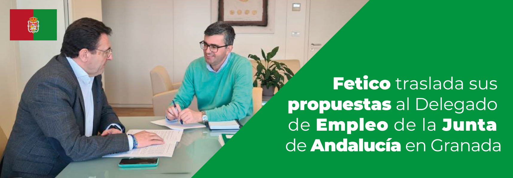 Fetico traslada sus propuestas al Delegado de Empleo de la Junta de Andalucía en Granada.
